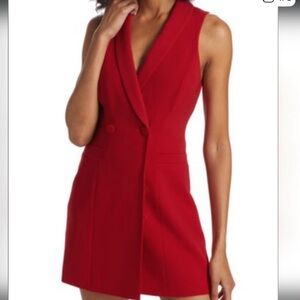 Alice + Olivia Sleeveless Blazer Mini Dress in Red size 6